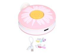Lima De Uñas Eléctrica Para Bebés, 3 Velocidades, Rotación De 360°, 6 Cabezales, Rosa, Silenciosa.