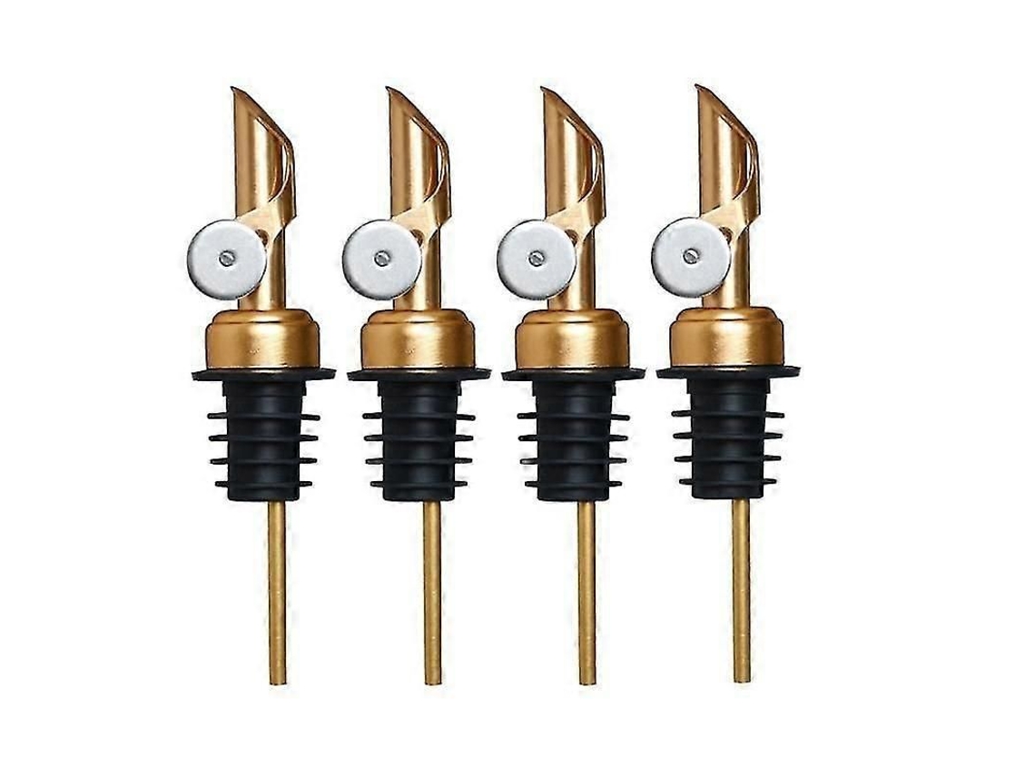 Pajitas De Acero Inoxidable Con Peso Para Aceite De Oliva, Goteros Automáticos Dorados Para Vinagre Y Aceites.