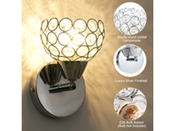 Bj-lâmpada De Parede Moderna Com Cristal Sconce E26, Aplicação Redonda Para Quarto, Sala De Jantar E Corredor