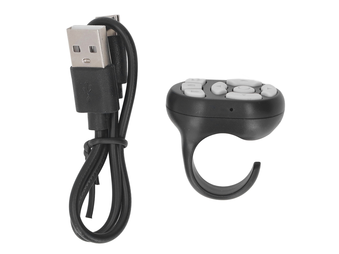 Anillo De Desplazamiento Bluetooth Para Control Remoto De Obturador Y Pasapáginas Para Teléfono Ios 15 Negro