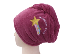 Toalla Kofihety Gorro Secado Ultra Absorbente Ideal Cabellos Largos Púrpura (20x15x5cm)