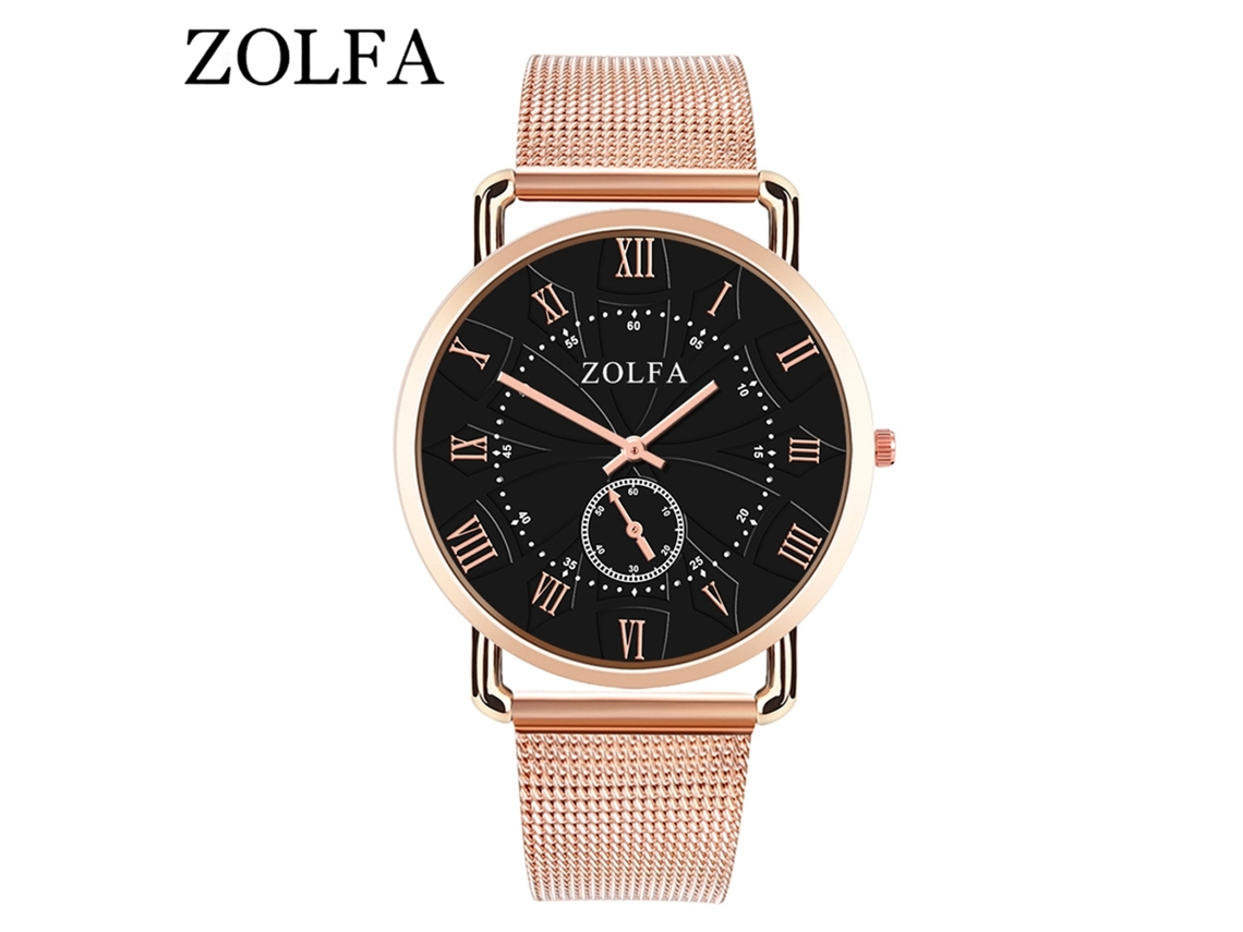 Reloj De Pulsera De Cuarzo Para Hombre, Esfera Redonda, Estilo Casual Y Elegante, Color Oro Rosa.