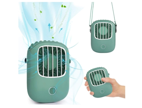 Mini Ventilador de Cuello Portátil ENZON 3 Velocidades USB Verde