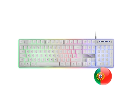 Teclado H-Mech Gaming MARS GAMING Mk220W (Blanco - Frgb Rainbow Antighosting - Inglés)