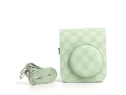 YUYSAN Bolsa para cámara Polaroid con patrón a Cuadros, Adecuada para Bolsa para cámara Fuji Mini12, Verde