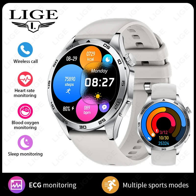 Reloj Inteligente (gris), Pantalla Hd De 1,5 Pulgadas, Llamadas Bluetooth, Ecg, Monitorización De La Salud.