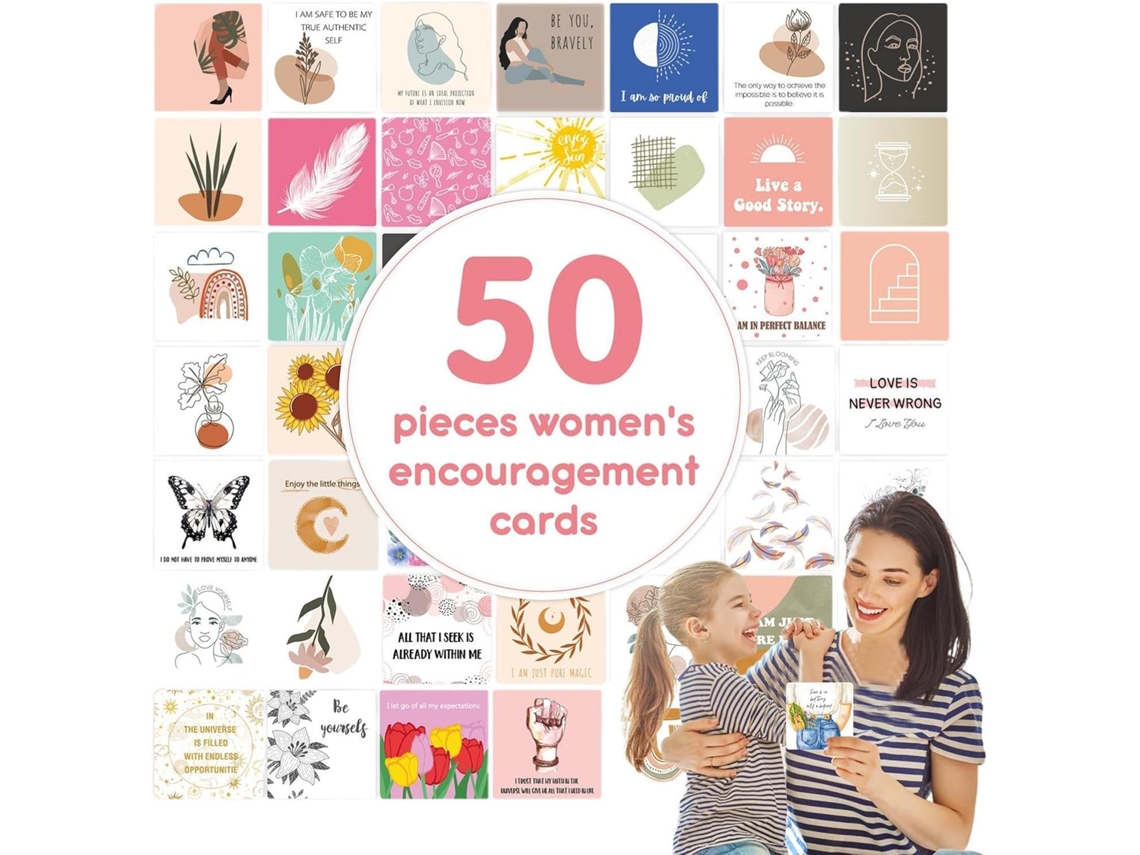 Tarjetas inspiradoras y motivadoras con frases positivas y amables para mujeres.