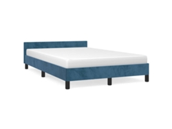 Maison Exclusive - Estructura De Cama Sin Colchón Terciopelo Azul Oscuro 120x200cm