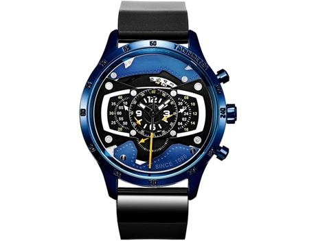 VEANXIN relojes reloj de pulsera cronógrafo con fecha y correa de silicona resistente al agua-Azul