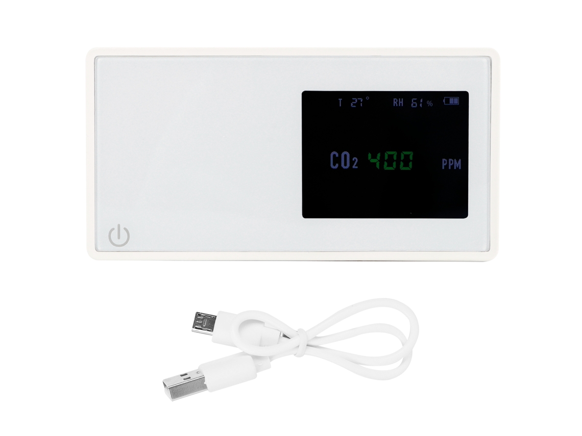 Detector Inteligente De Dióxido De Carbono (co2) Con Pantalla Digital Y Monitor De Calidad Del Aire Doméstico Usb.
