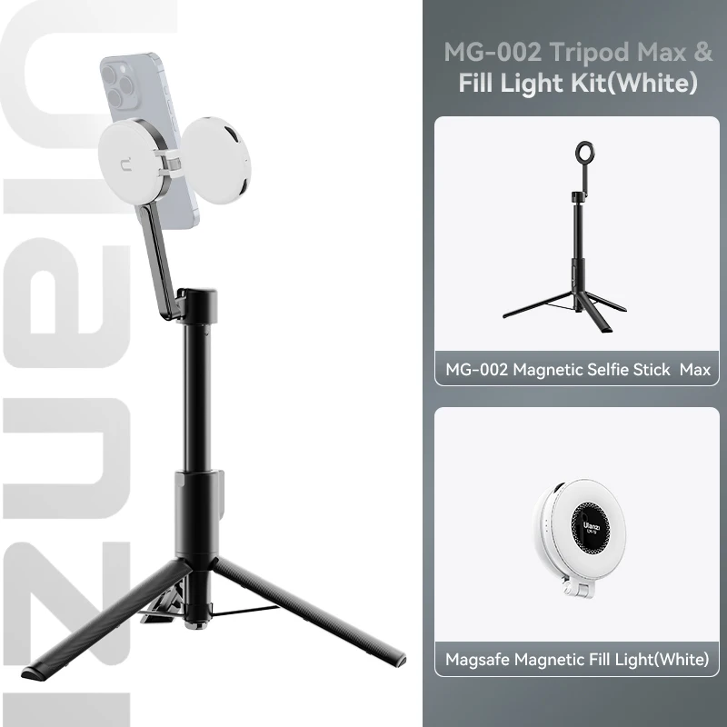 Kit de 2 palos selfie con trípode magnético MG-002 para iPhone 16/15 versión Magsafe Max, control remoto Bluetooth