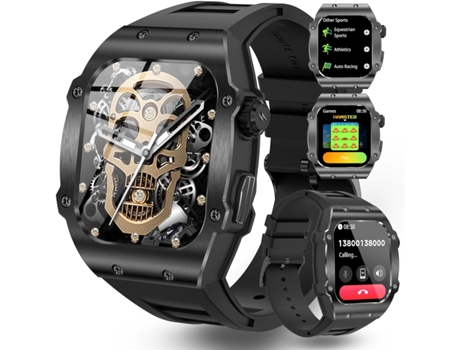 Smartwatch Rastreador de ejercicios a prueba de agua, pantalla táctil HD súper grande de 1.91, monitor de frecuencia cardíaca, podómetro, monitor d...