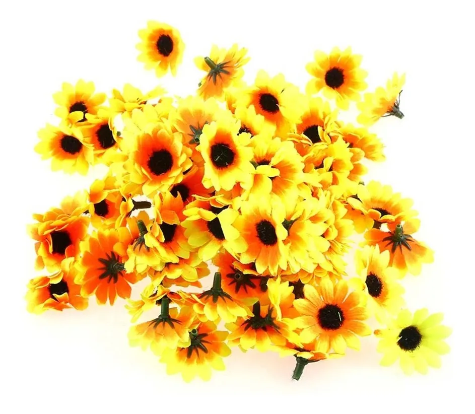 Nuevas 200 cabezas de girasol artificiales de plástico vayotoy