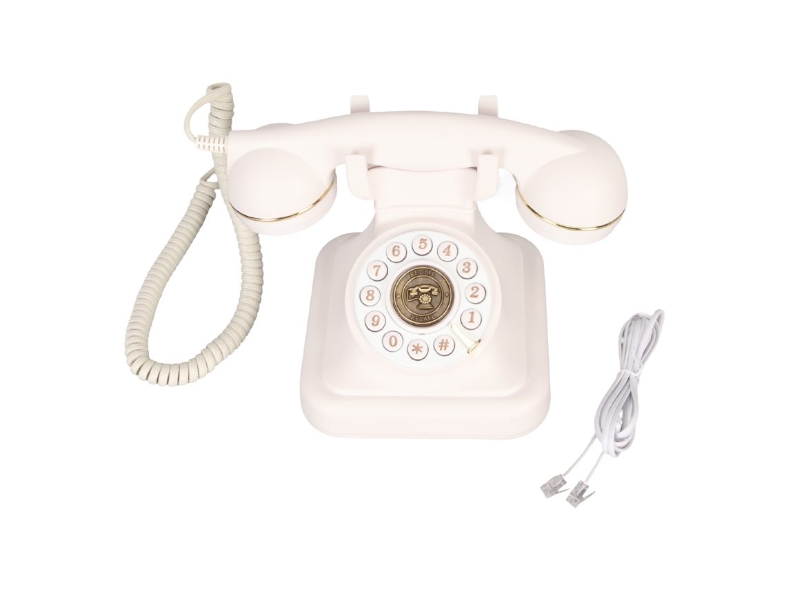 Teléfono fijo con cable, estilo retro, resistente al agua.