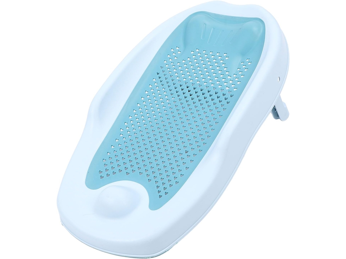 Bañera Ergonómica Para Bebés, Soporte Portátil Para Bañera, Diseñada Con Una Red De Silicona Azul Segura.