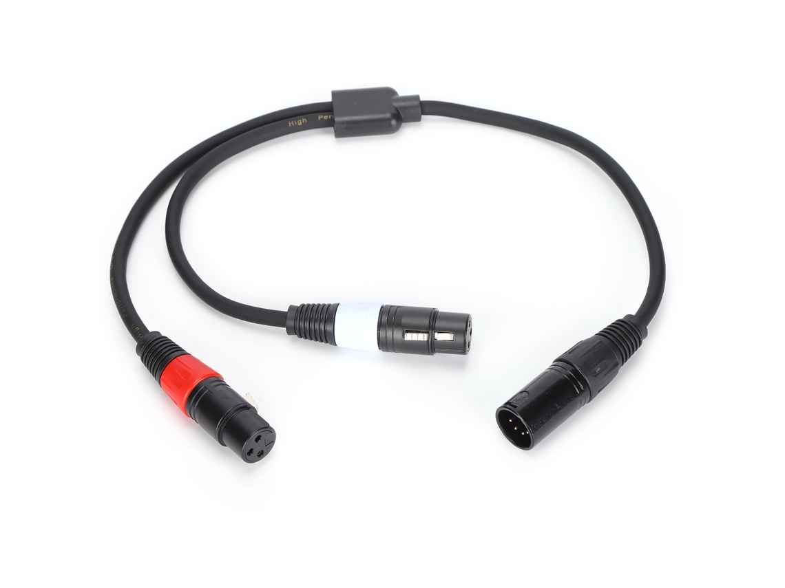 Cable Doble Xlr Macho De 5 Pines A Hembra De 3 Pines, 0,5 M (1,6 Pies), Divisor En Y Para Estudio Y Escenario.