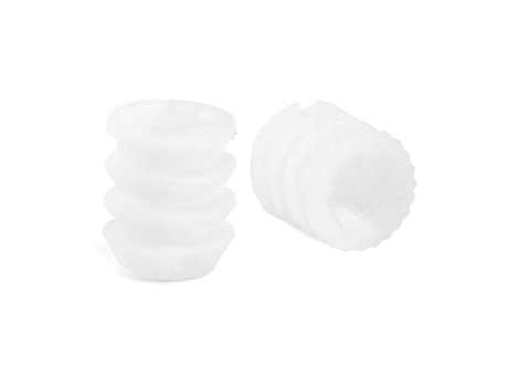 Tuerca nylon blanco coto m-6 d11x13 para taladro 10mm. sin ranura en la cabeza.