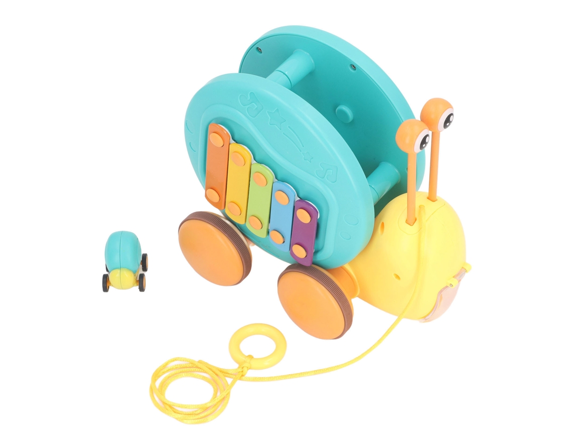 Brinquedo Musical Caracol Com Luzes E Som Para Bebê Melhora Coordenação Azul