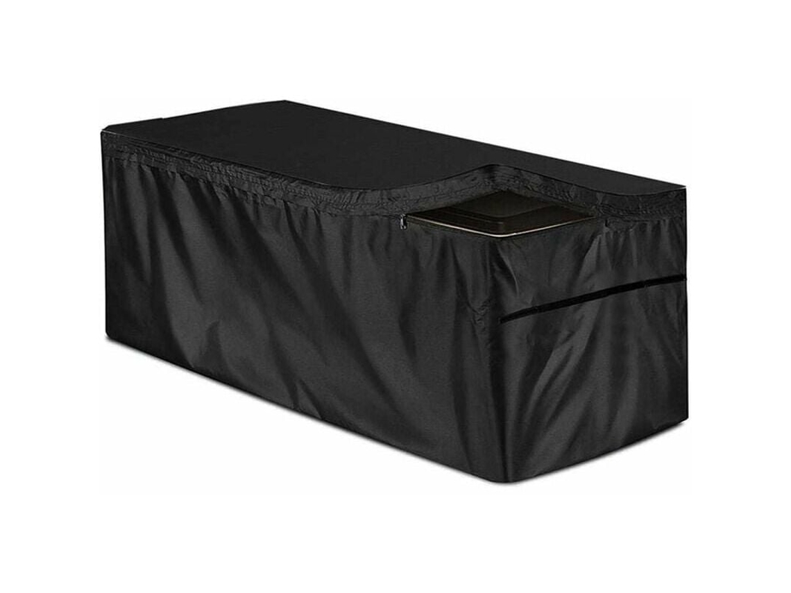 JILLIOPER Funda resistente para cofre de terraza, impermeable, con cremallera y hebillas ajustables resistentes al viento, para muebles de patio, jardín y terra