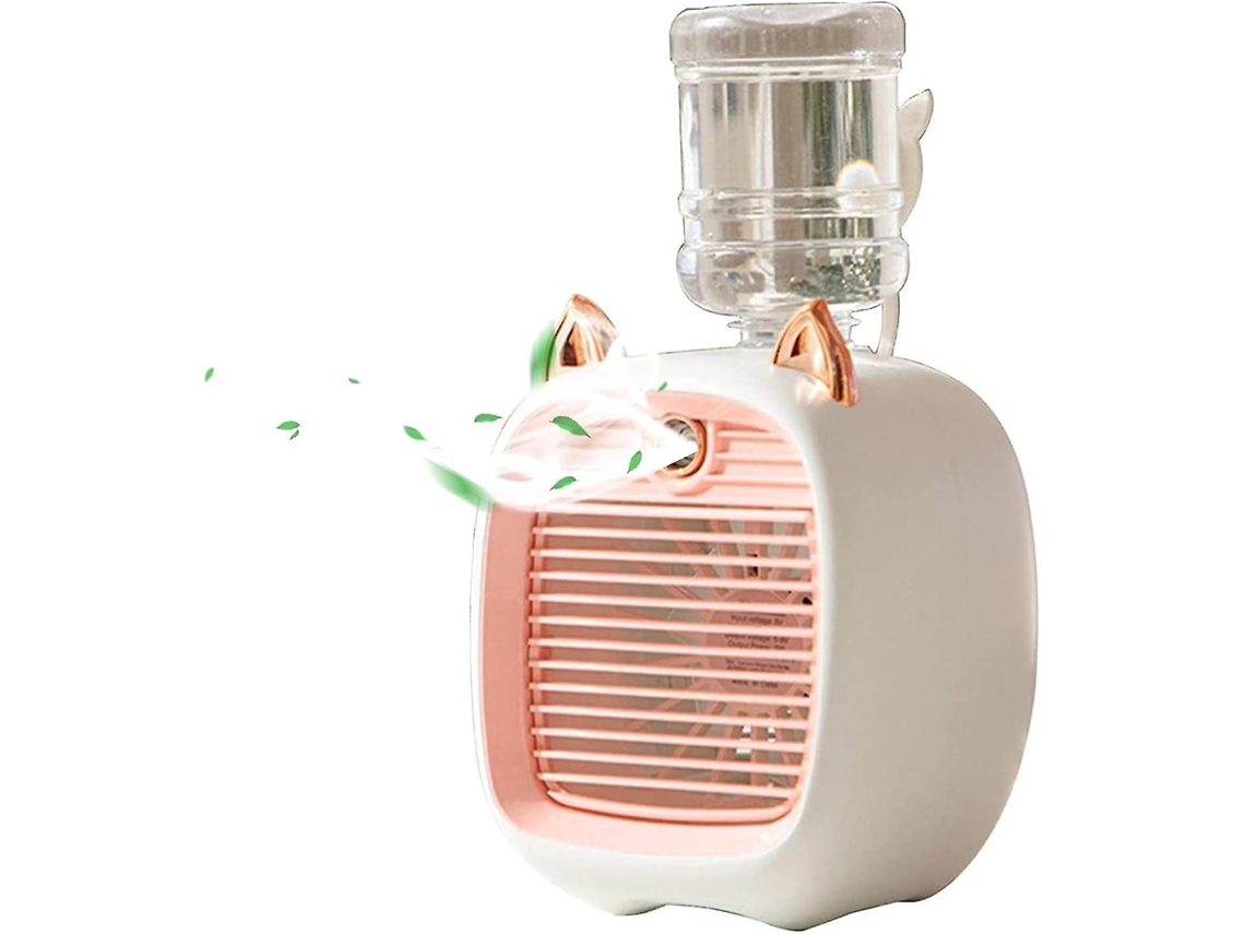 Ventilador de mesa USB con turbina de superficie y pulverizador para aire acondicionado Digitallab (rosa)