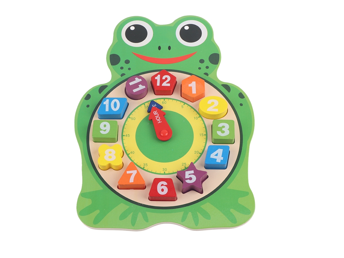 Reloj De Juguete De Madera Con Forma De Animal, Rompecabezas Educativo Para Niños Y Niñas (rana)