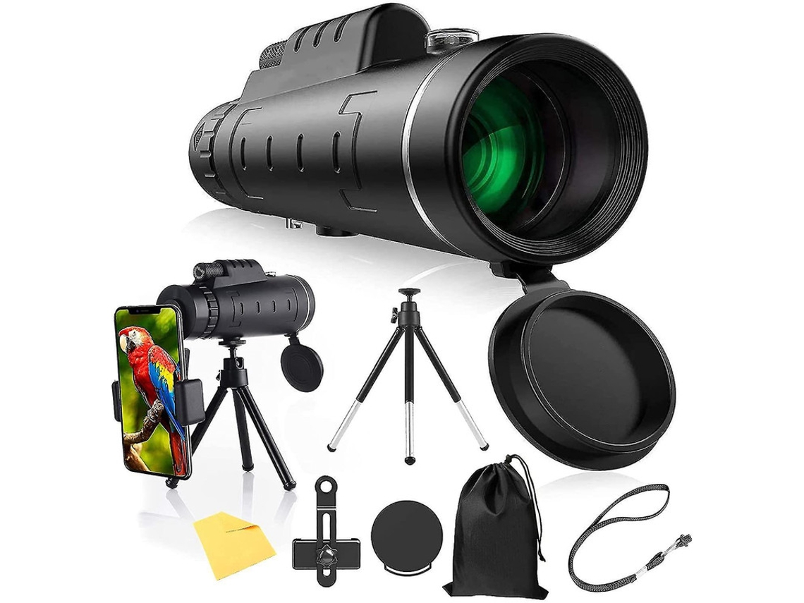 Telescopio monocular 40x60 HD de doble enfoque con prisma Bak4, IP68, antivaho, para vida silvestre y senderismo, color negro, Yizhood