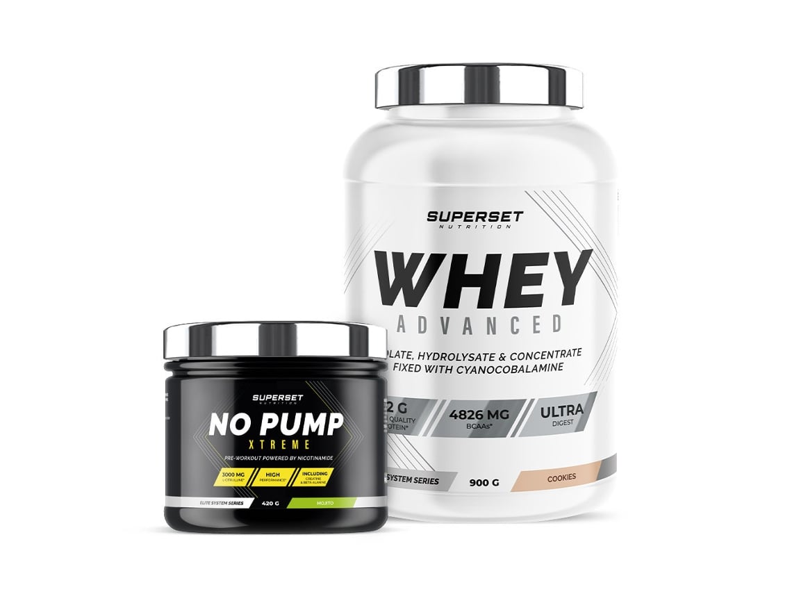 Programa de Fitness Energético 100 Whey Proteine Advanced 900g Galletas Sin Bomba Xtreme Mojito Superset Nutrition