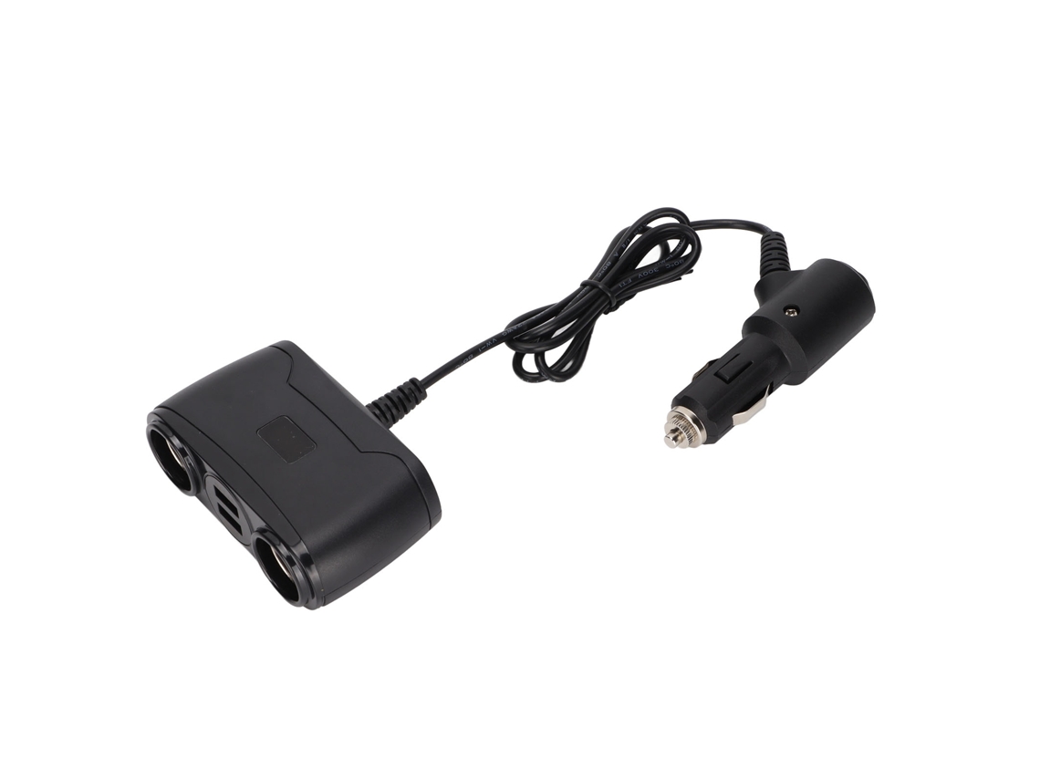 Adaptador Split De Acendedor De Cigarro Carro 120w Usb Qc 3.0 Carregador Plug Com Display Digital E Interruptor