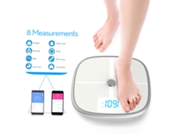 Báscula de salud inteligente Koogeek aprobada por la FDA con Bluetooth y sincronización Wi-Fi. Mide masa muscular, masa ósea, IMC y otros parámetros.