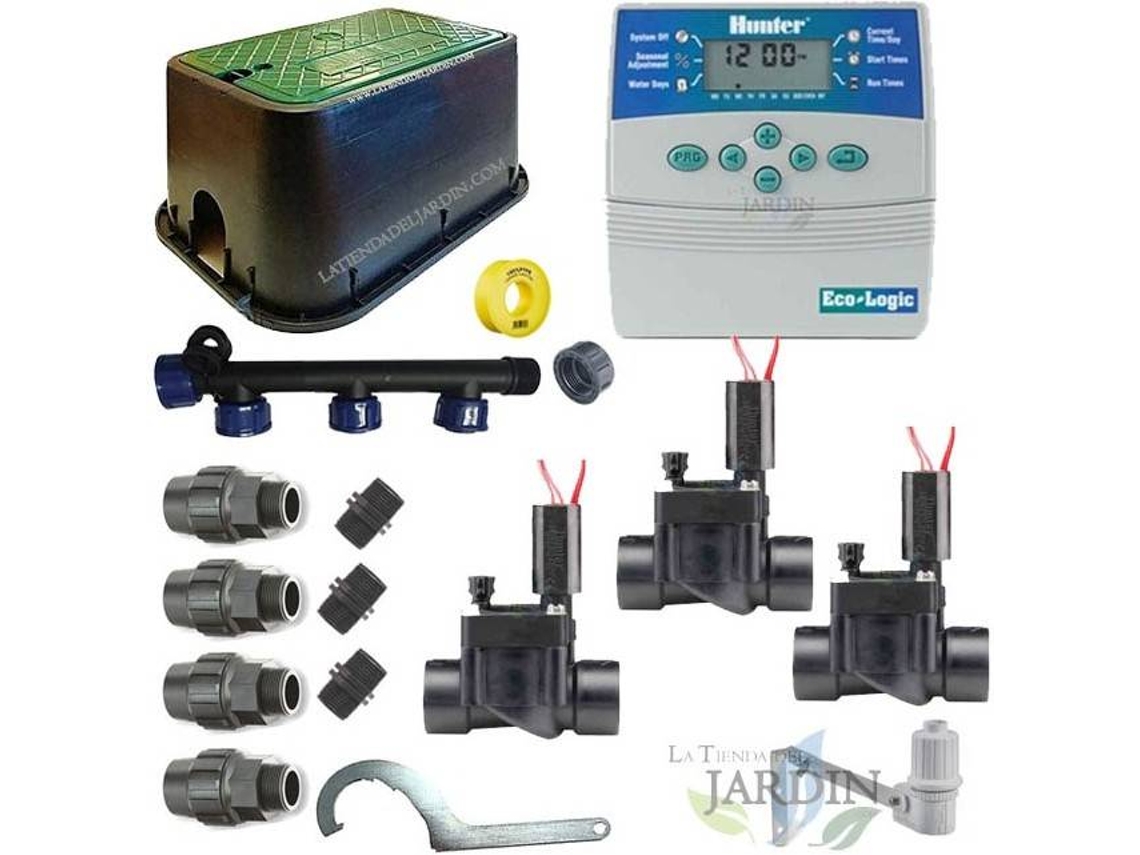 Kit Profesional Riego Automático HUNTER de 3 Zonas 24V