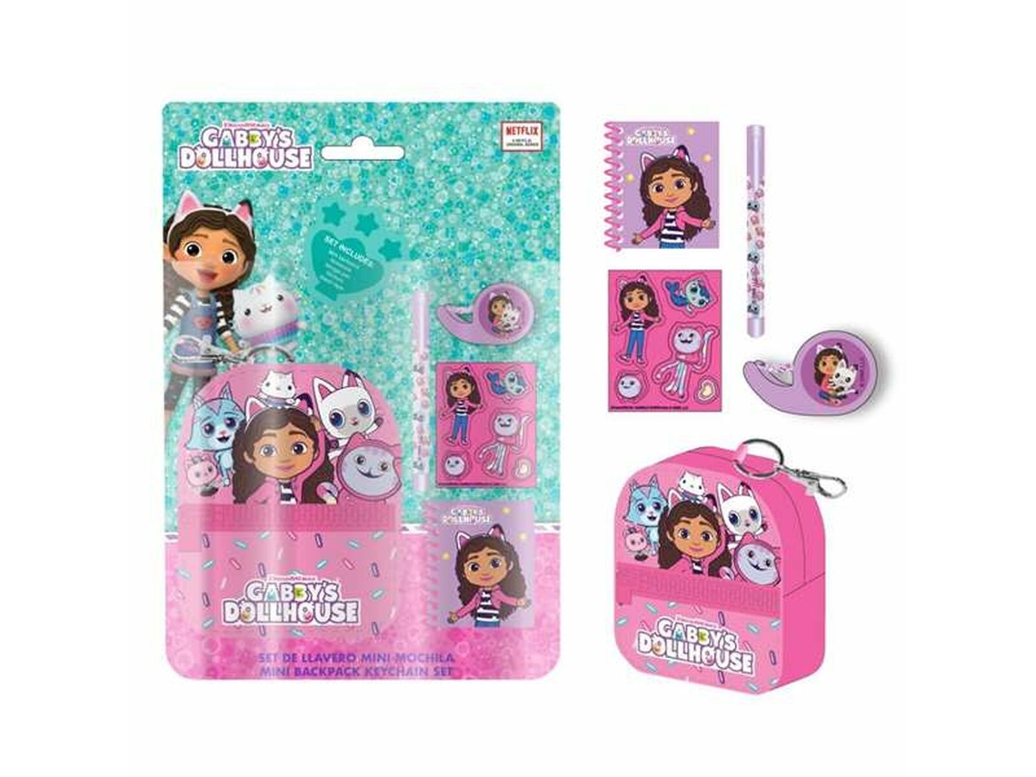 Juego de papelería de 5 piezas de la casa de muñecas de Gabby