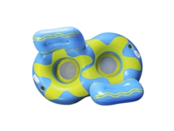 Sillón inflable doble con asas, portavasos y reposacabezas. Diámetro 185cm.