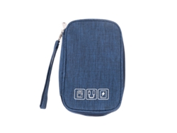 Bolsa Organizadora Para Accesorios Electrónicos, Cables Usb, Baterías Externas, Cargadores, Azul Oscuro.