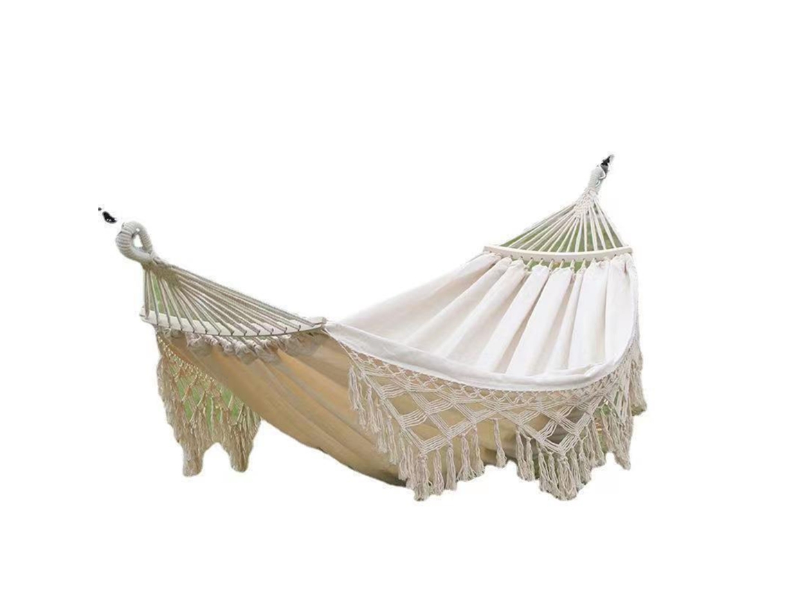 Hamaca De Jardín Con Flecos, Soporta Hasta 227 Kg, Para Dos Personas, Ideal Para Acampar O Para El Jardín, Marca White House.