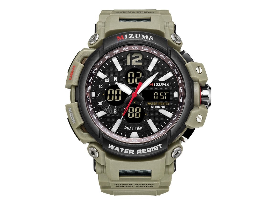 Reloj Deportivo De Cuarzo Electrónico Para Hombre Con Correa De Silicona Impermeable (caqui)