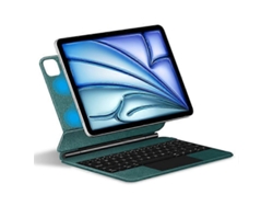 Compatible con iPad Air 13 (2024) (m2). Teclado Bluetooth magnético flotante + funda de piel para tableta.