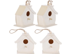 4 Mini Casitas De Pájaros De Madera, Casitas De Pájaros Sin Terminar Para Pintar Y Decorar (diy).