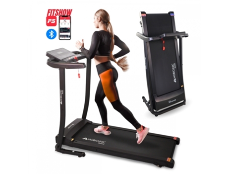 Cinta correr plegable MOBICLINIC Bluetooth altavoz 12km/h Sistema elevación App pantalla LCD 139x62x114cm Silenciosa ETNA
