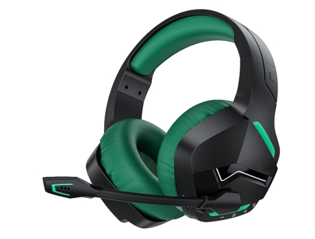 Auriculares Inalámbricos Gaming con Micrófono para PC PS5 PS4, 2.4GHz Baja Latencia, USB Bluetooth 5.0, con Micrófono (Verde) CHRONUS
