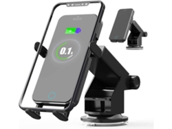 Cargador Carro Sem Qi Fast Charging Auto Clamping Car Mount Windshield Dash Air Vent YIZHOOD Negro