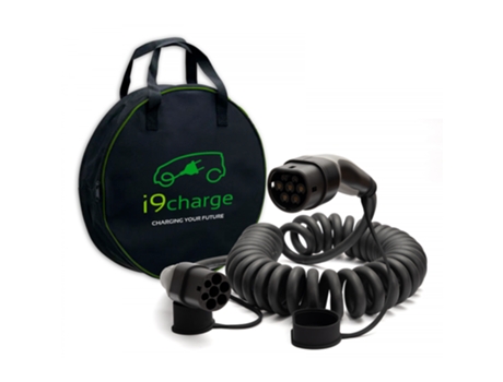 Cable De Carga 5Mts Trifásico 22Kw T2/T2 Mennekes Espiral Bolsa I9CHARGE