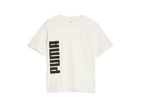Camiseta de Mujer PUMA Power Logo Love Beige (shoes//eu/L)