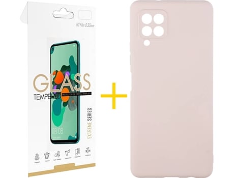 Kit Funda + Protector de Pantalla Samsung A12 5G SKYHE 3815 Rosa