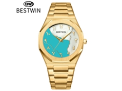 Reloj De Hombre (azul Tiffany Dorado) Con Esfera De Nácar