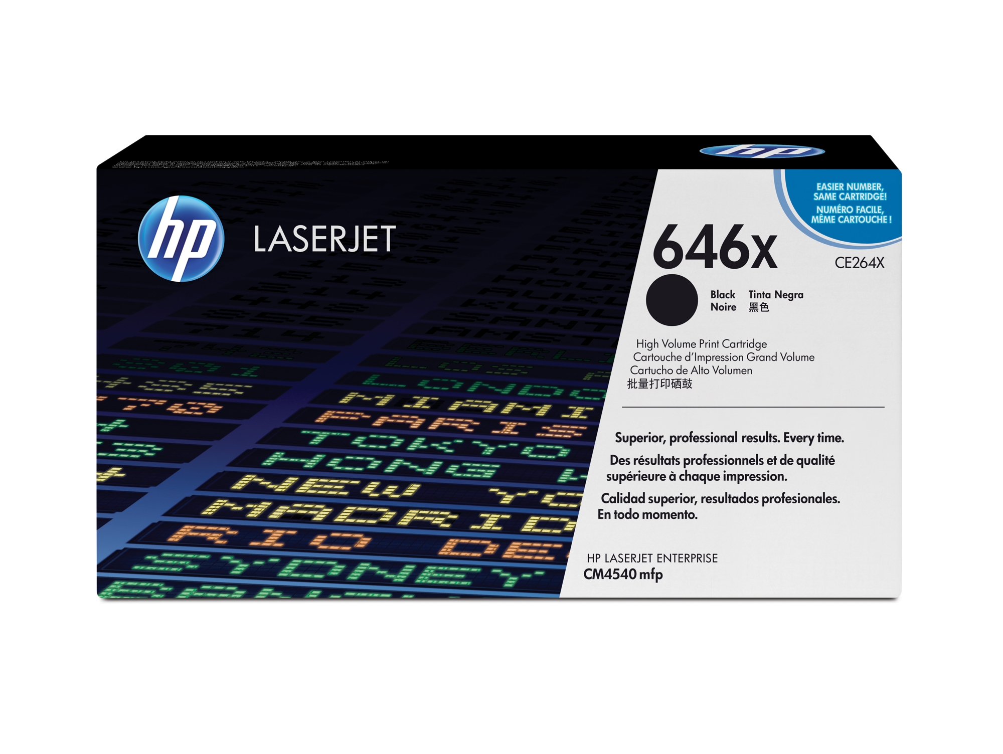 Cartucho de tóner original LaserJet HP 646X de alta capacidad negro para Laserjet Enterprise  serie CM4540mfp