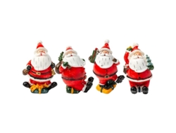 4 figuras decorativas de Papá Noel en miniatura de resina para Navidad, figuras decorativas navideñas