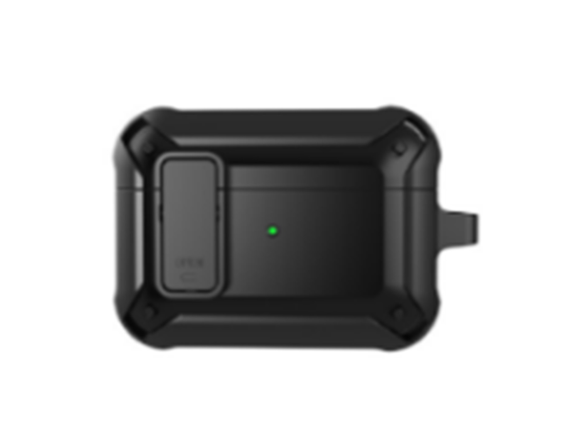 Capa Protetora Para Fones De Ouvido Sem Fio Ios Earbuds Pro2 Com Fivela Anular Preta