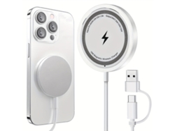 Cargador Inalámbrico Magnético De 15 W Para Iphone, Carga Inalámbrica Magsafe, Con Cubierta Trasera De Inducción Integrada.