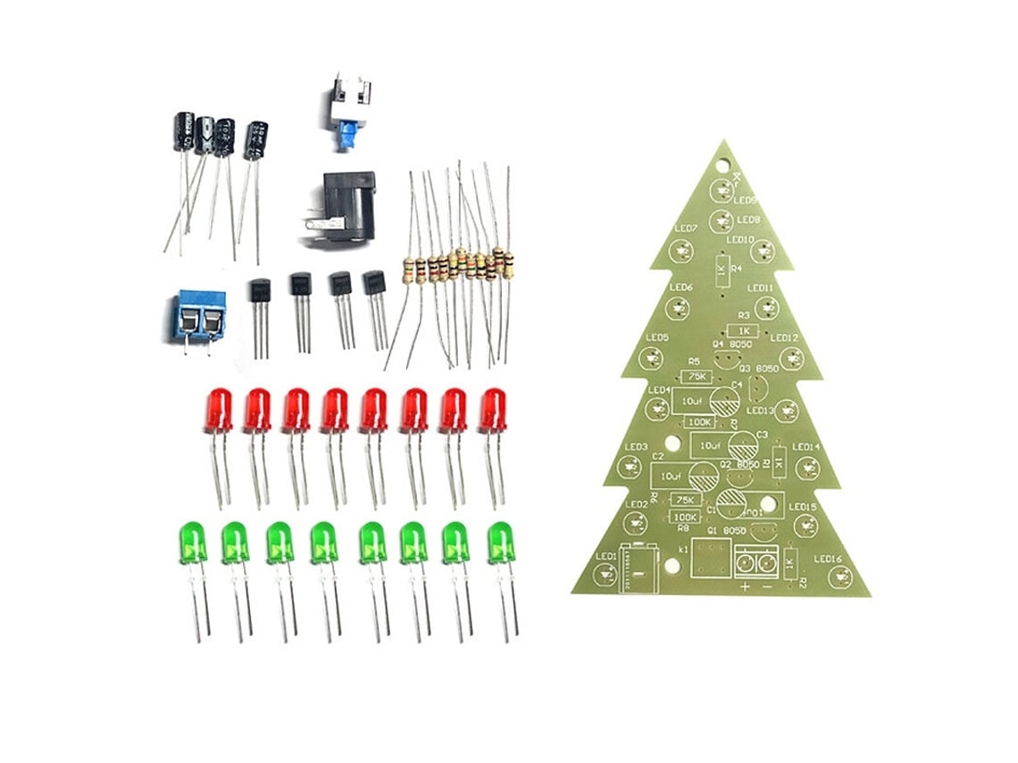 Juego De Árbol De Navidad Con 16 Luces, Conjunto Electrónico Tricolor/multicolor, Ejercicios De Entrenamiento, Ergonómico, Para Uso Diario.