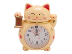 Reloj despertador Baok Lucky Kitten, diseño de dibujos animados adorable, plástico, preciso, para el hogar, niños y estudiantes, amarillo YF2025D